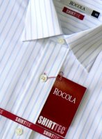 Rocola - Shirttec white shirt with pale blue stripes